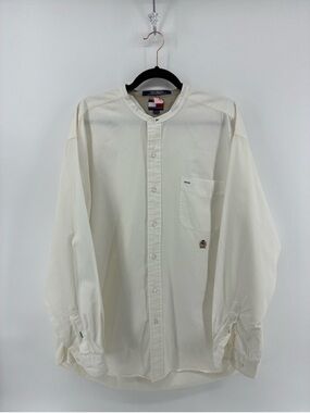 Tommy Hilfiger Off-White Grandad Collar Button-Up Shirt